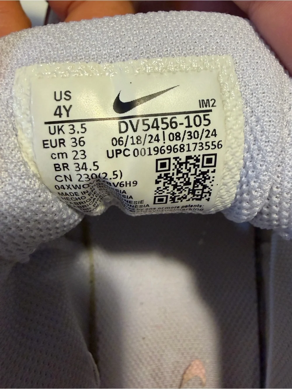 Nike Kids Low-Top Sneakers - Pink & White Size 4Y
